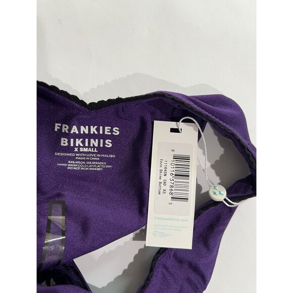 Frankies Bikinis Enzo Shine Cheeky Bikini Bottom in Candied Violet - Picture 3 of 3